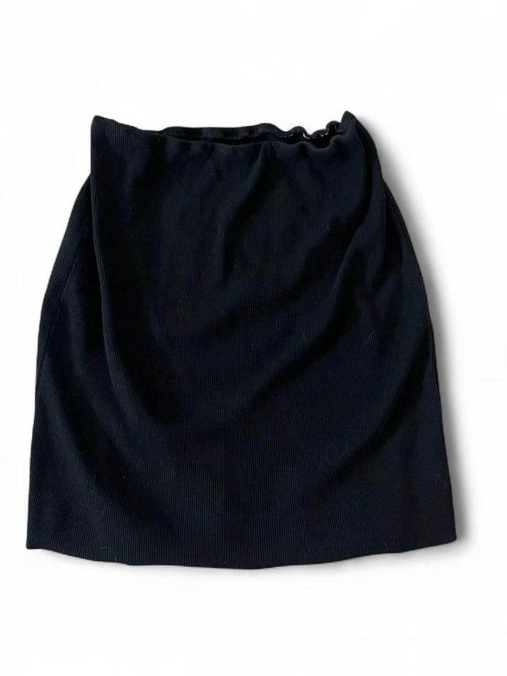 Black Ribbed Bodycon Skirt